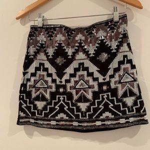 Express sequin mini skirt xs